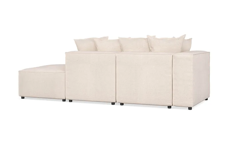 Cubo 3-personers Dyb Modulsofa + Fodskammel i Stof - Beige - Møbler - Sofaer - Modulsofaer - Komplet modulsofa