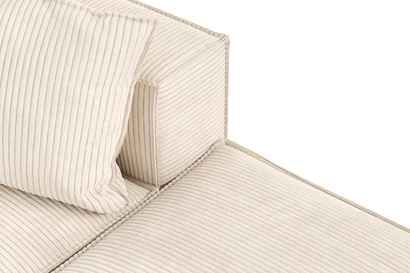 Cubo 3-personers Dyb Modulsofa + Fodskammel i Manchester - Beige - Møbler - Sofaer - Modulsofaer - Komplet modulsofa
