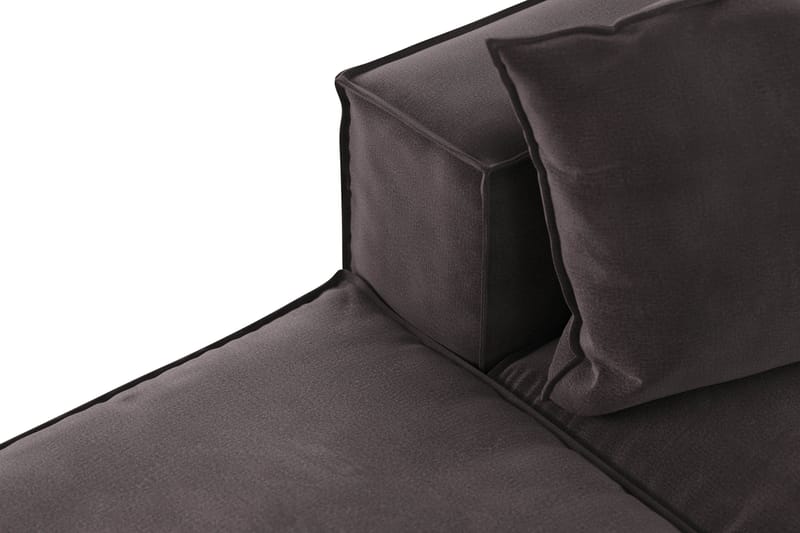 Cubo 3-personers Dyb Modulsofa + Fodskammel i Fløjl - Mørkegrå - Møbler - Sofaer - Modulsofaer - Komplet modulsofa