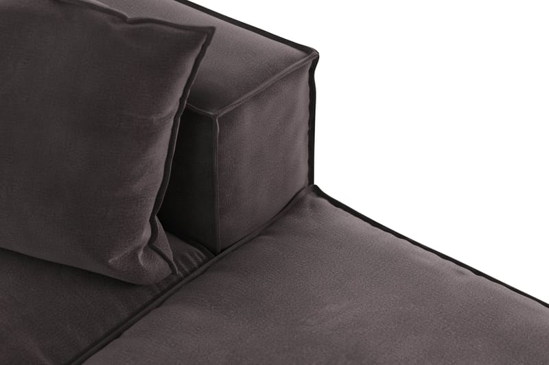 Cubo 3-personers Dyb Modulsofa + Fodskammel i Fløjl - Mørkegrå - Møbler - Sofaer - Modulsofaer - Komplet modulsofa