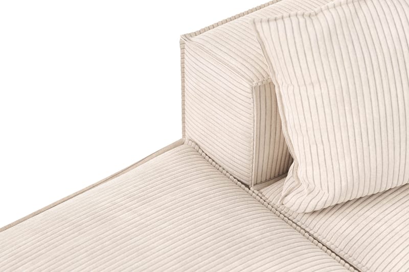 Cubo 3-personers Dyb Modulsofa + Fodskammel i Manchester - Beige - Møbler - Sofaer - Modulsofaer - Komplet modulsofa