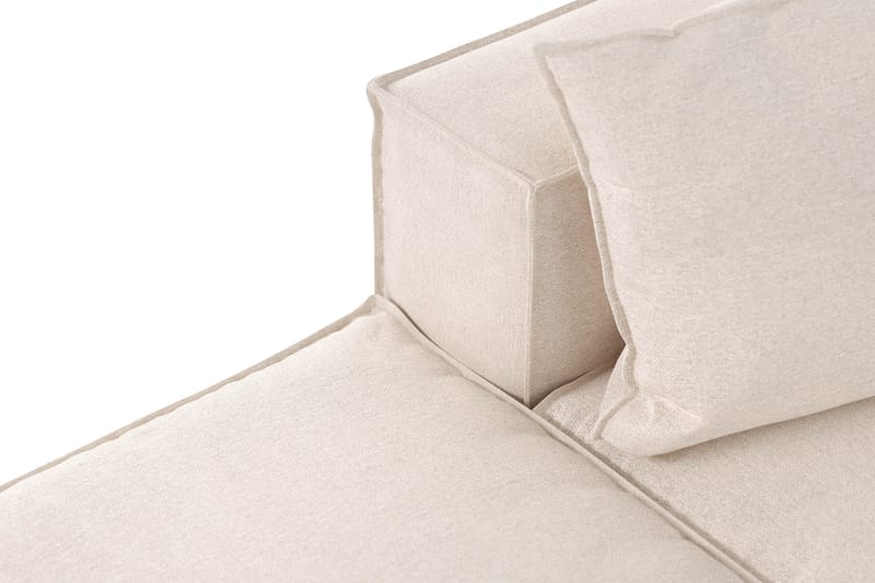 Cubo 3-personers Dyb Modulsofa + Fodskammel i Stof - Beige - Møbler - Sofaer - Modulsofaer - Komplet modulsofa