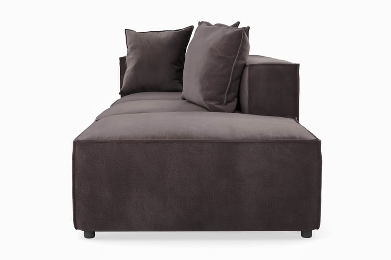 Cubo 3-personers Dyb Modulsofa + Fodskammel i Fløjl - Mørkegrå - Møbler - Sofaer - Modulsofaer - Komplet modulsofa