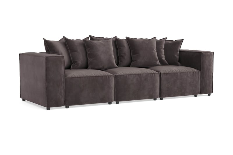 Cubo 4-personers Dyb Modulsofa i Fløjl - Mørkegrå - Møbler - Sofaer - 3 personers sofa
