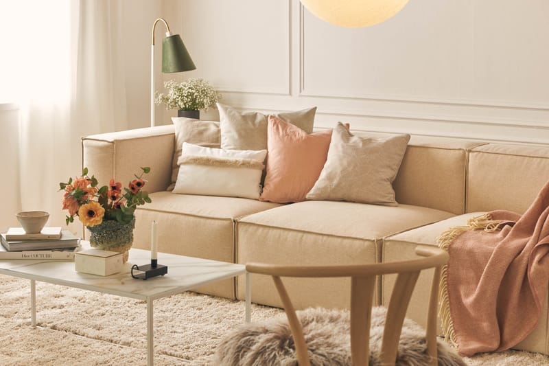 Cubo 4-personers Dyb Modulsofa i Stof - Beige - Møbler - Sofaer - 3 personers sofa