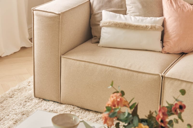 Cubo 4-personers Dyb Modulsofa i Stof - Beige - Møbler - Sofaer - 3 personers sofa