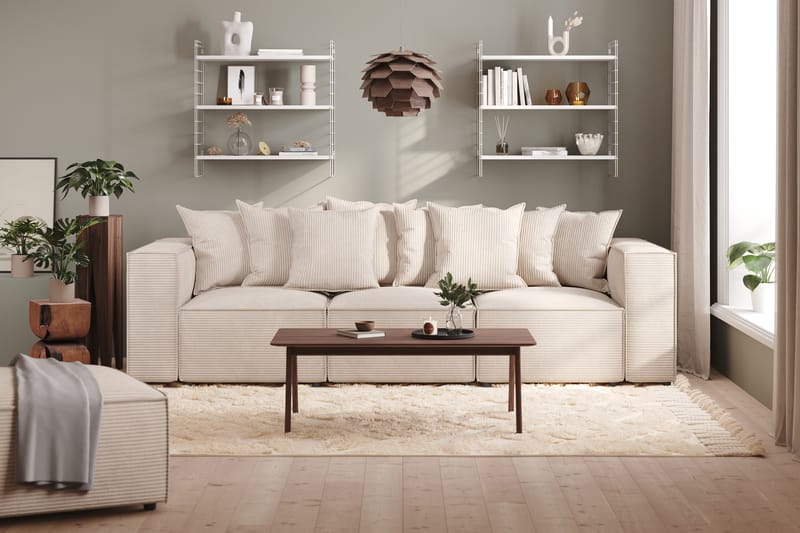 Cubo 4-personers Dyb Modulsofa i Manchester - Beige - Møbler - Sofaer - 3 personers sofa