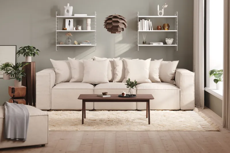 Cubo 4-personers Dyb Modulsofa i Stof - Beige - Møbler - Sofaer - 3 personers sofa