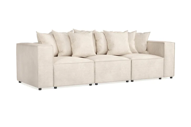Cubo 4-personers Dyb Modulsofa i Manchester - Beige - Møbler - Sofaer - 3 personers sofa