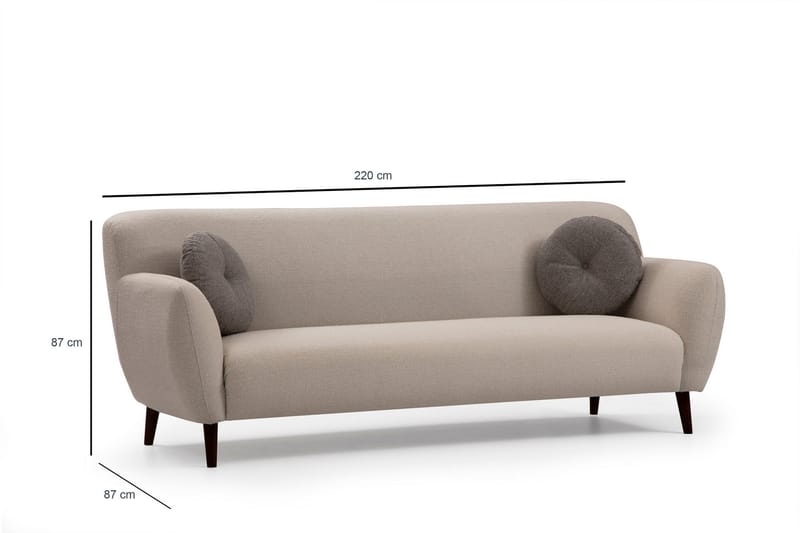 Ennadai Sofa 3-Pers. - Beige - 3 personers sofa