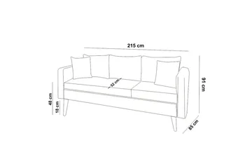 Espeut 3-pers. Sofa - Grå - Møbler - Sofaer - 3 personers sofa