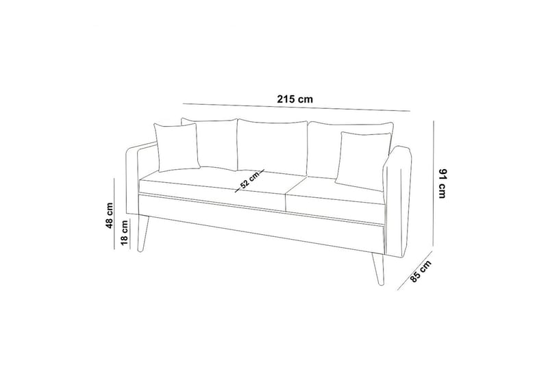 Espeut 3-pers. Sofa - Brun - Møbler - Sofaer - 3 personers sofa