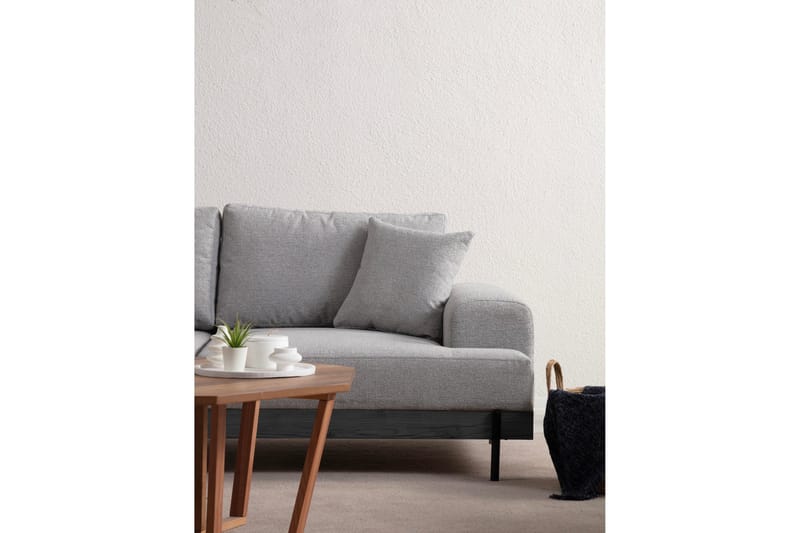 Eti 3-personers Sofa 98 cm i Stof med Lave Armlæn - Grå - Møbler - Sofaer - 3 personers sofa