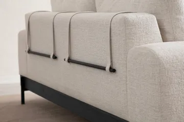 Eti 3-personers Sofa 98 cm i Stof med Lave Armlæn - Hvid - Møbler - Sofaer - 3 personers sofa