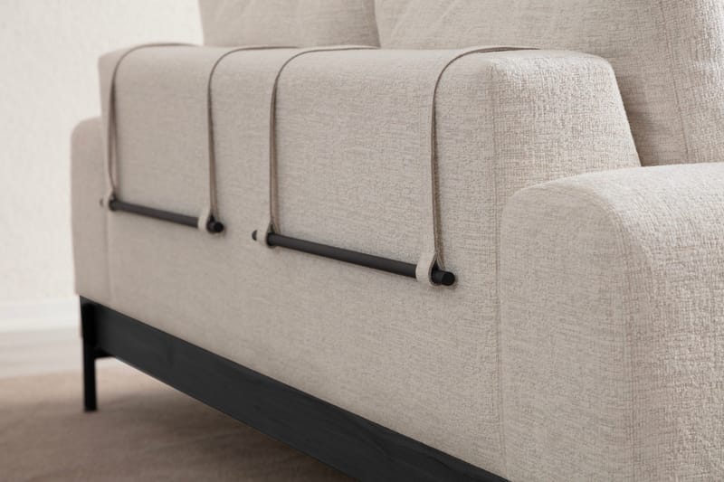 Eti 3-personers Sofa 98 cm i Stof med Lave Armlæn - Hvid - Møbler - Sofaer - 3 personers sofa