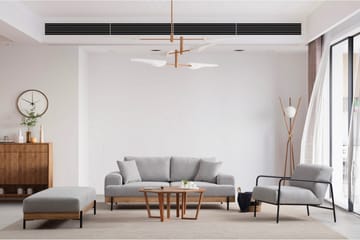 Eti 3-personers Sofa i Stof med Træunderstel - Grå - Møbler - Sofaer - 3 personers sofa