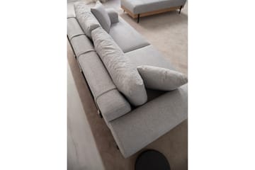 Eti 3-personers Sofa i Stof med Træunderstel - Grå - Møbler - Sofaer - 3 personers sofa