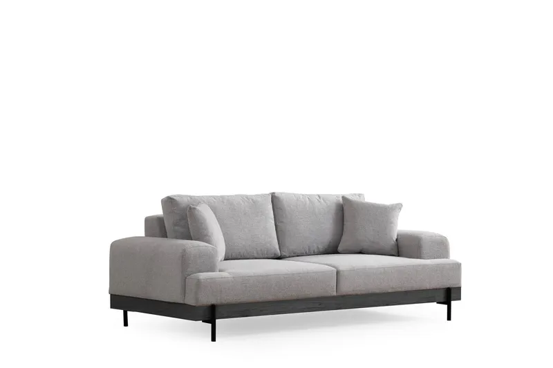 Eti 3-personers Sofa 98 cm i Stof med Lave Armlæn - Grå - Møbler - Sofaer - 3 personers sofa