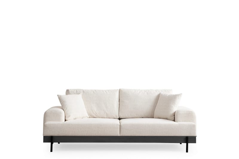 Eti 3-personers Sofa 98 cm i Stof med Lave Armlæn - Hvid - Møbler - Sofaer - 3 personers sofa
