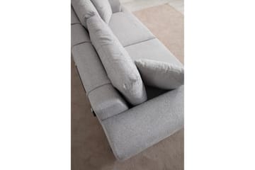 Eti 3-personers Sofa i Stof med Træunderstel - Grå - Møbler - Sofaer - 3 personers sofa