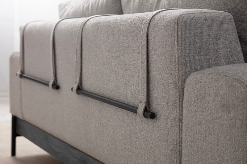 Eti 3-personers Sofa 98 cm i Stof med Lave Armlæn - Grå - Møbler - Sofaer - 3 personers sofa