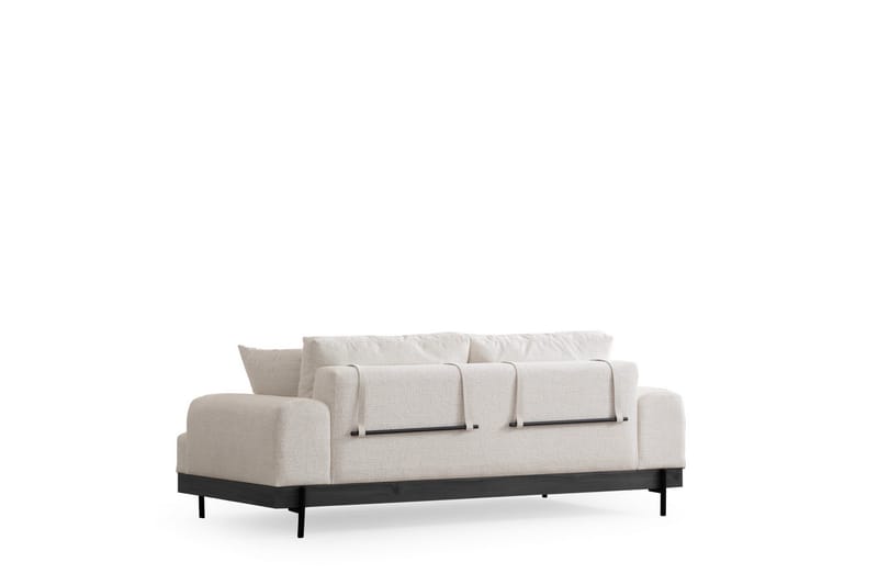 Eti 3-personers Sofa 98 cm i Stof med Lave Armlæn - Hvid - Møbler - Sofaer - 3 personers sofa