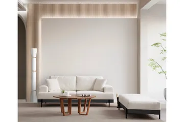 Eti 3-personers Sofa 98 cm i Stof med Lave Armlæn - Hvid - Møbler - Sofaer - 3 personers sofa