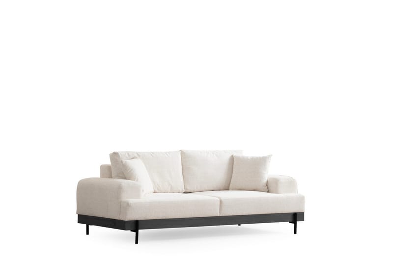 Eti 3-personers Sofa 98 cm i Stof med Lave Armlæn - Hvid - Møbler - Sofaer - 3 personers sofa