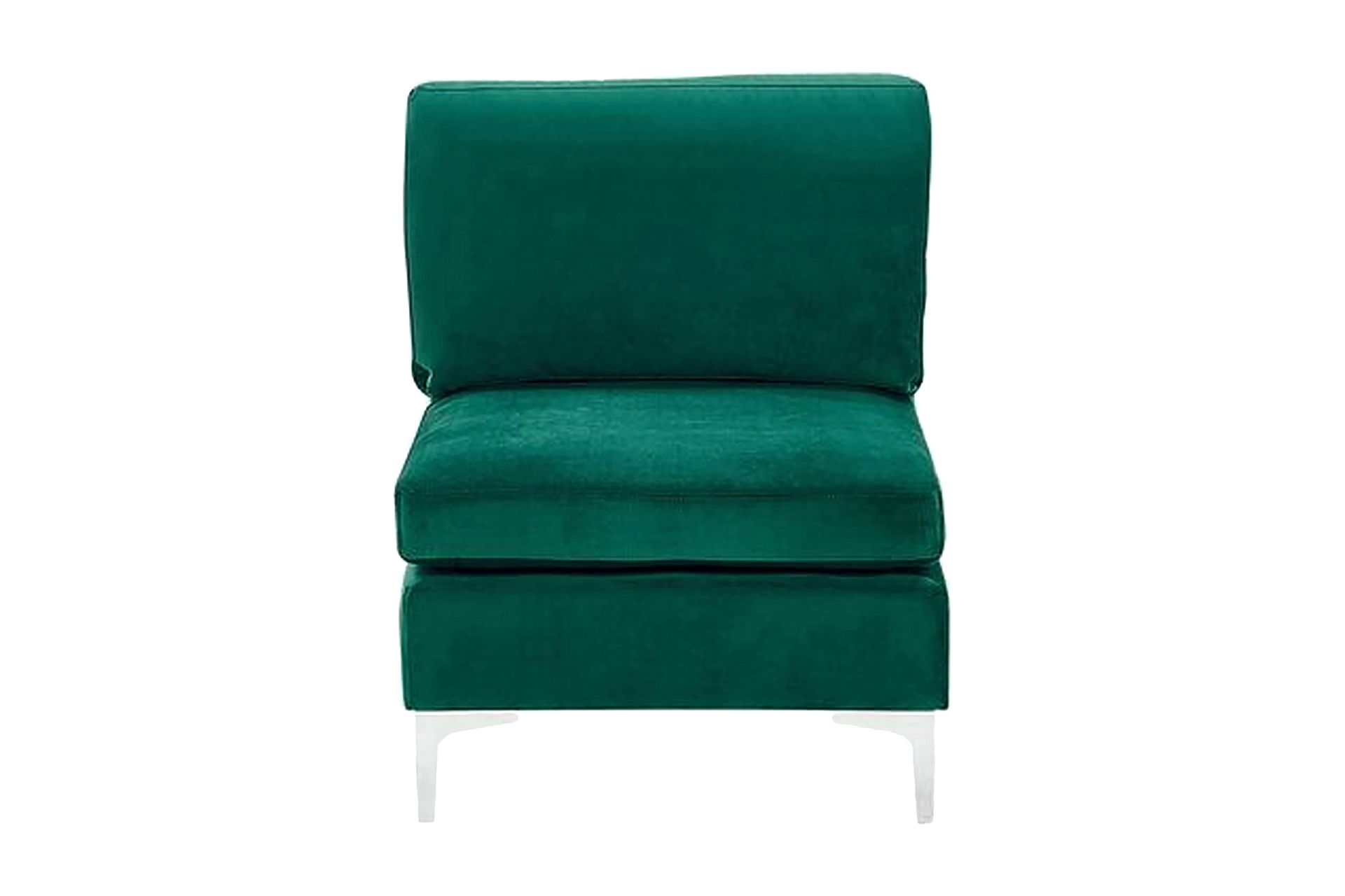 Evja 3-Pers. Sofa med Fodskammel - Velour/Grøn - Møbler - Sofaer - 3 personers sofa
