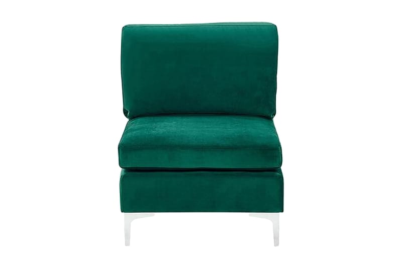Evja 3-Pers. Sofa med Fodskammel - Velour/Grøn - Møbler - Sofaer - 3 personers sofa