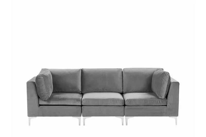 Evja 3-personers Modulsofa i Fløjl, Grå