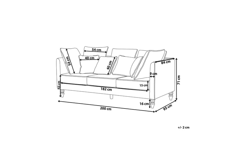 Fenstad Sofa 3-pers - Grå - Møbler - Sofaer - 3 personers sofa