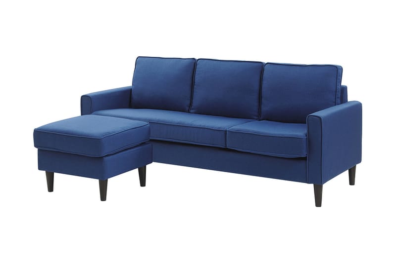 Fuimaono Sofa med Fodskammel - Blå - Møbler - Sofaer - 3 personers sofa
