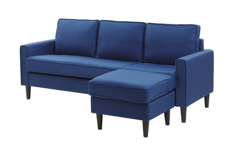 Fuimaono Sofa med Fodskammel - Blå - Møbler - Sofaer - 3 personers sofa