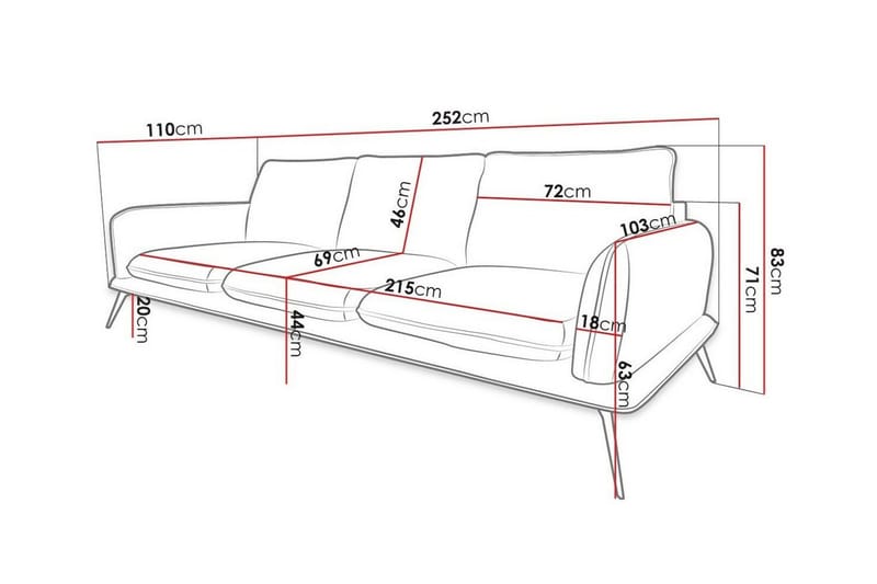 Graystone 3-sits Soffa beige - Møbler - Sofaer - 3 personers sofa