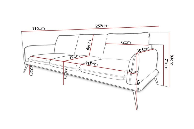 Graystone 3-pers. Sofa - Beige - Møbler - Sofaer - 3 personers sofa