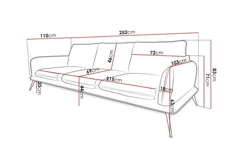 Graystone 3-pers. Sofa - Beige - 3 personers sofa