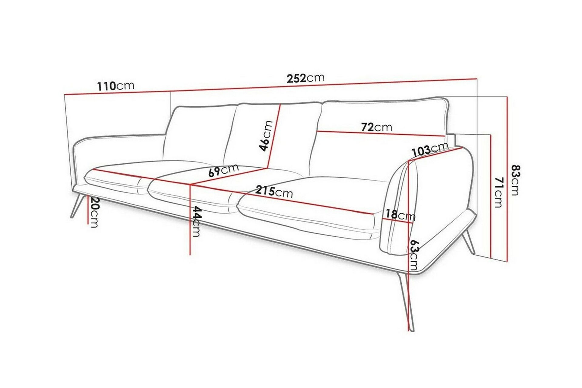 Graystone 3-pers. Sofa - Mørkegrå - Møbler - Sofaer - 3 personers sofa