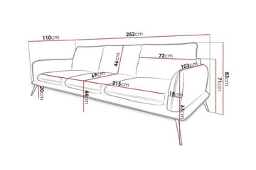 Graystone 3-pers. Sofa - Mørkegrå - Møbler - Sofaer - 3 personers sofa