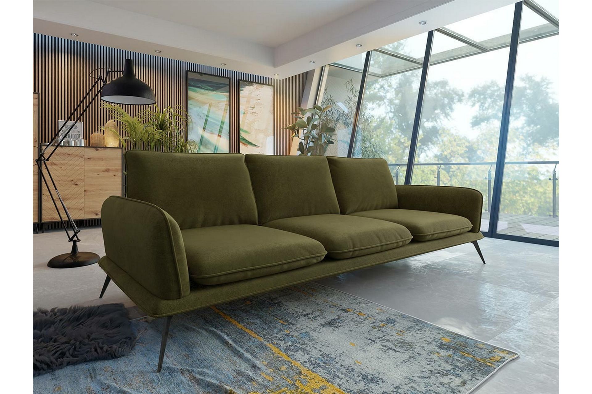 Graystone 3-pers. Sofa - Mørkegrøn - Møbler - Sofaer - 3 personers sofa