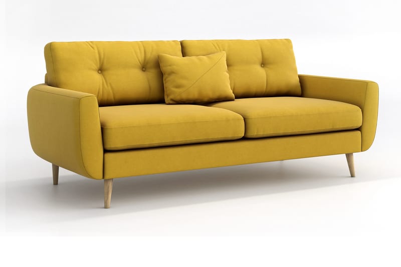 Harrisa 3-pers. Sofa - Gul - 3 personers sofa