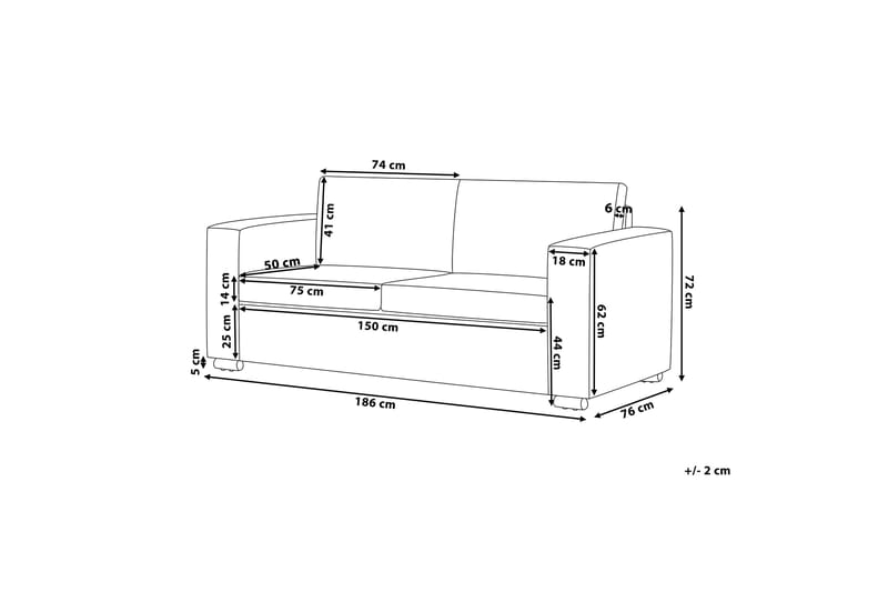 Helsinki Sofa 3 pers - Brun - 3 personers sofa