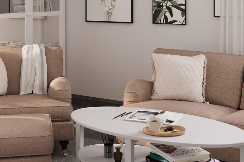 Howard Classic 3-personers Svunget Stofsofa - Mørkebege - Møbler - Sofaer - 3 personers sofa