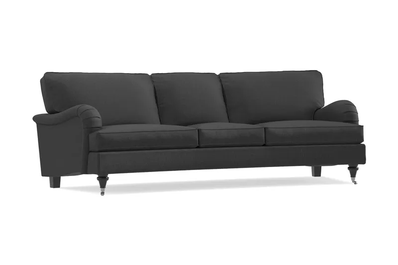 Howard Classic 3-personers Svunget Stofsofa - Mørkegrå - Møbler - Sofaer - 3 personers sofa