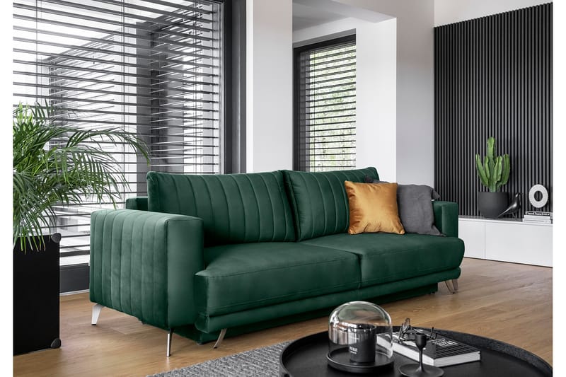 Jalissia 3-Pers. Sofa - Grøn - 3 personers sofa