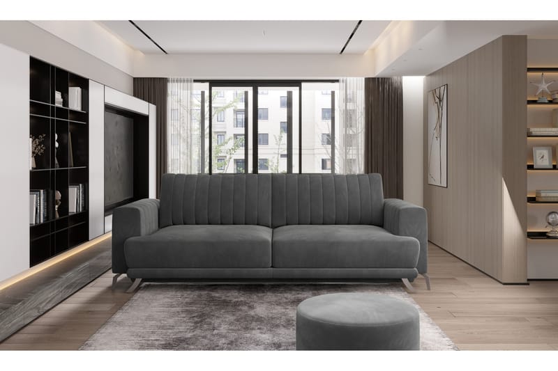 Jalissia 3-Pers. Sofa - Mørkegrå - Møbler - Sofaer - 3 personers sofa