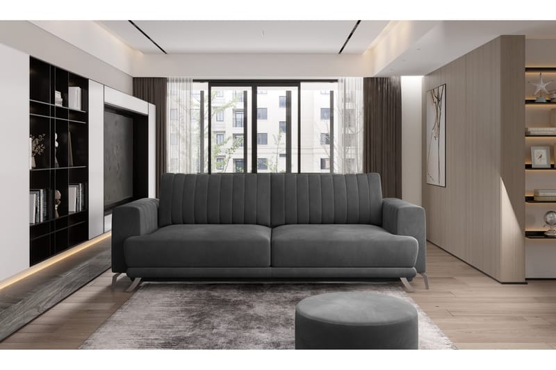 Jalissia 3-Pers. Sofa - Mørkegrå - Møbler - Sofaer - 3 personers sofa