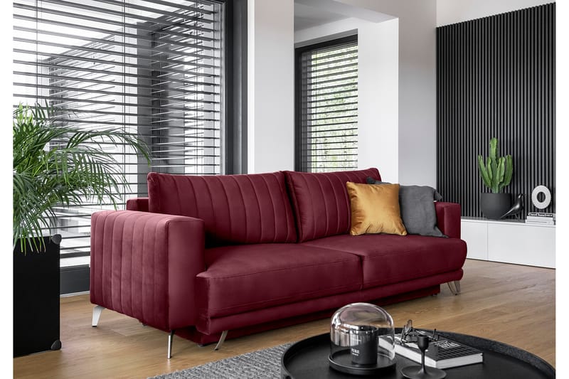 Jalissia 3-Pers. Sofa - Vinröd - Møbler - Sofaer - 3 personers sofa