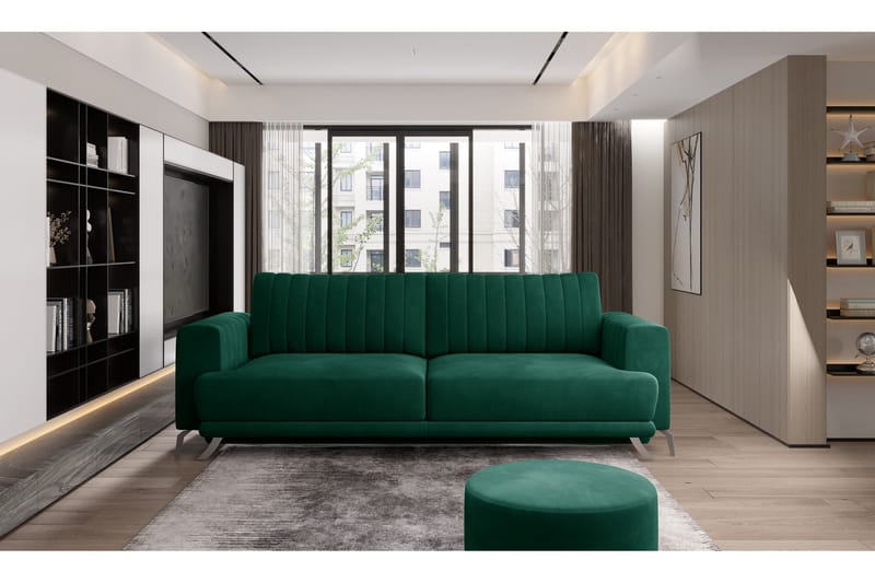 Jalissia 3-Pers. Sofa - Grøn - Møbler - Sofaer - 3 personers sofa