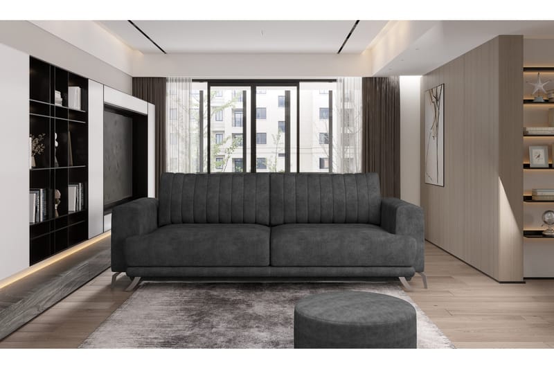 Jalissia 3-Pers. Sofa - Mørkegrå - Møbler - Sofaer - 3 personers sofa